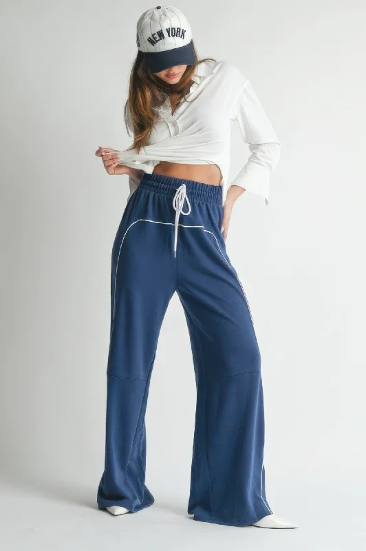 Elegant Women's Evening Garments Hot Girl Good Sport Sweatpants In Navy