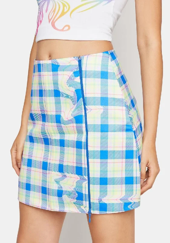 Fashionable Women's Clothing Trippy Plaid Mini Skirt