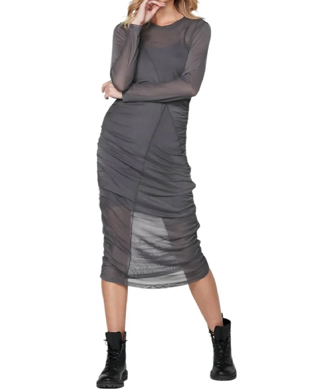 Limited Time Deal Mesh Dress In Dark Grey