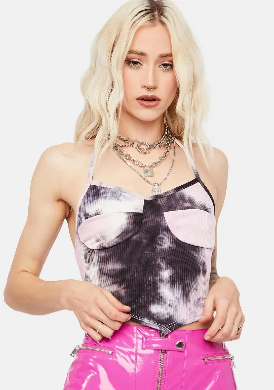 Women's Vintage Attire Take The Lead Tie Dye Bustier Top