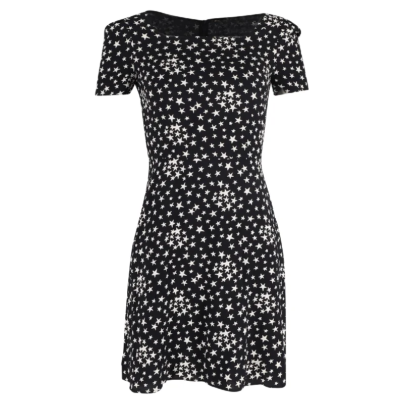 Quality Wear Saint Laurent Mini Star Print Dress in Black Viscose