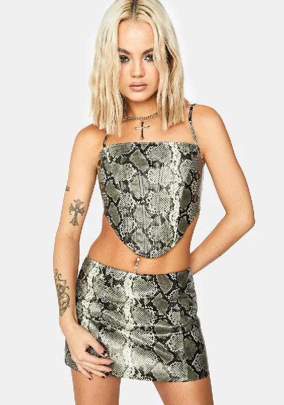 Women's Romantic Outfit Zion Snakeskin Mini Skirt