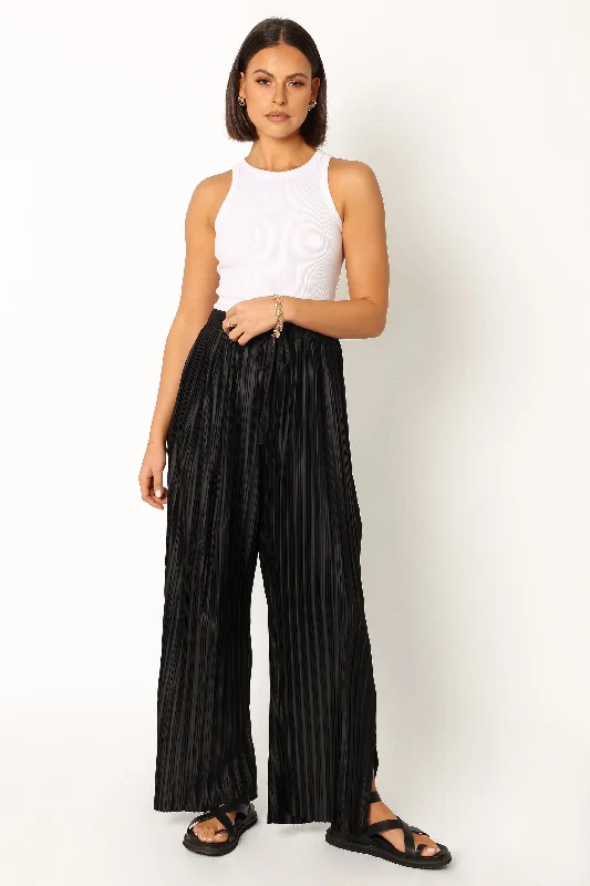 Women's Clothing For Everyday Wear Sasha Pleated Pants - Black