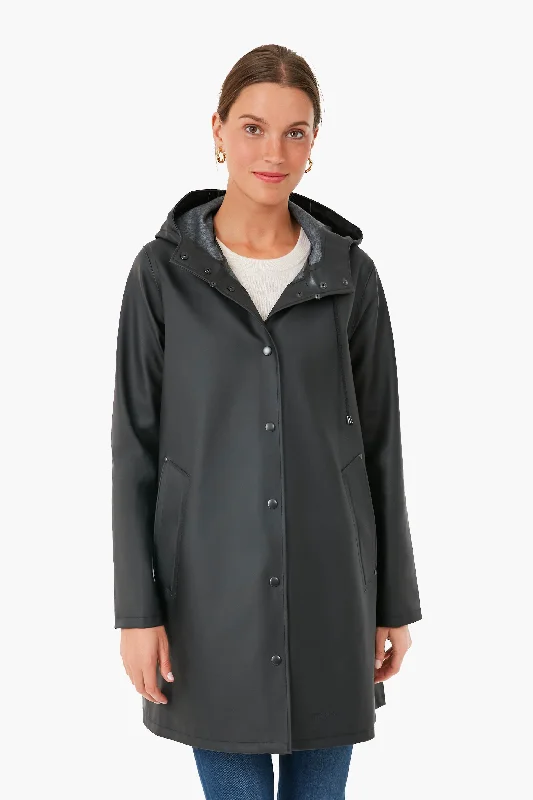 Women's Stylish Professional Garments Black Mosebacke Raincoat