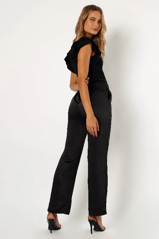 Casual Chic Women's Clothes Novalee Satin Pant - Black