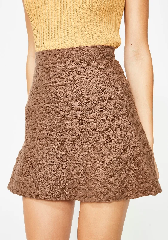 Stylish And Comfortable Clothing For Women Mocha Cozy Corner Sweater Skirt