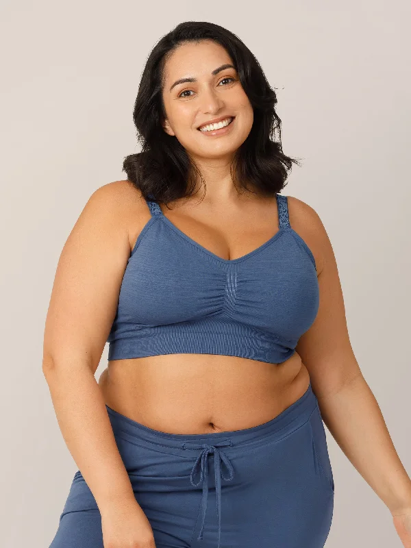 Women's Athletic Apparel Sublime® Hands-Free Pumping & Nursing Bra | Slate Blue