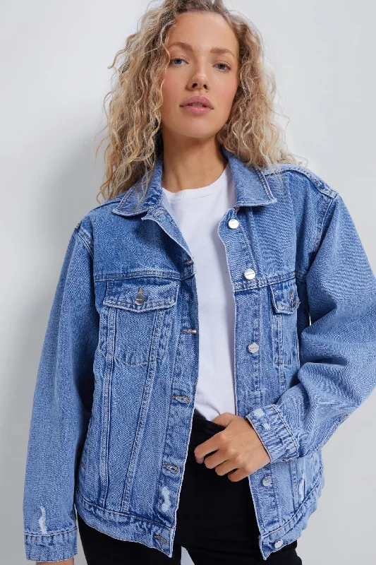 Women's Trendy Casual Clothes Vintage Blue Rory Denim Jacket