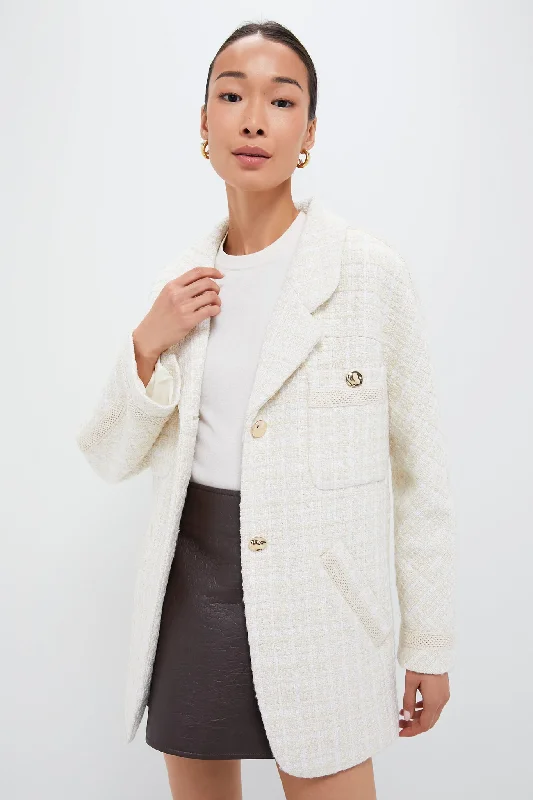 Affordable Women's Garments Ivory Tweed Renata Jacket