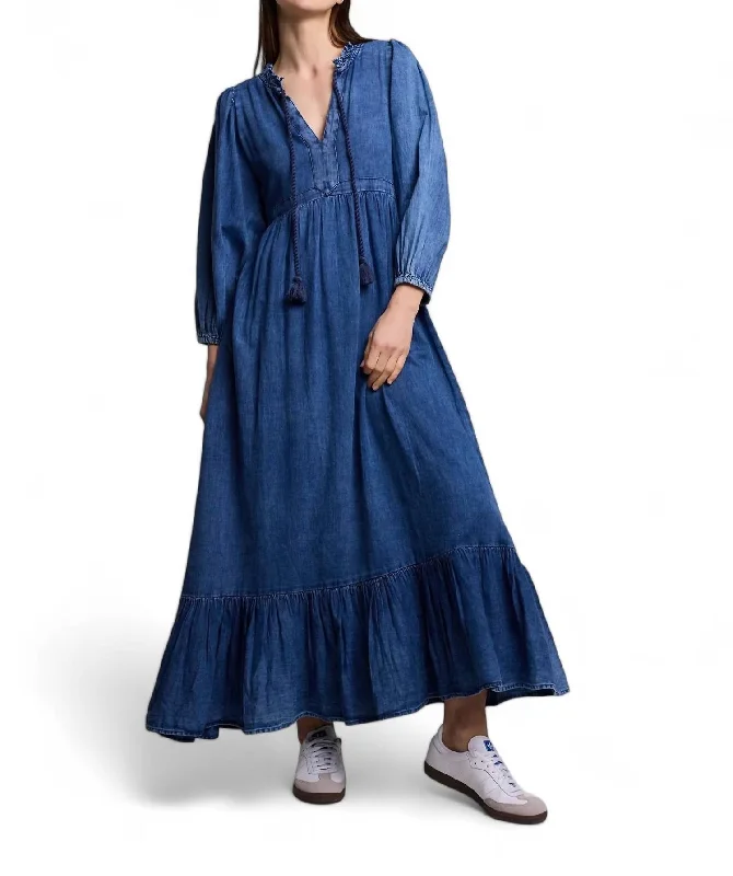 Online Clothing Stores Long Loose-Fit Dress In Indigo