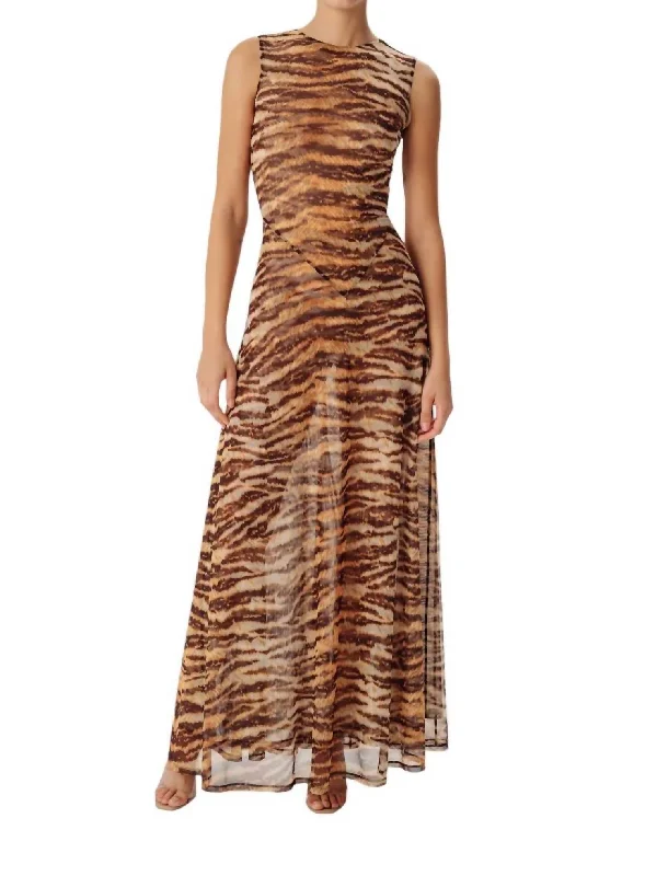 Sophisticated Style Uzina Mesh Dress In Animal Print