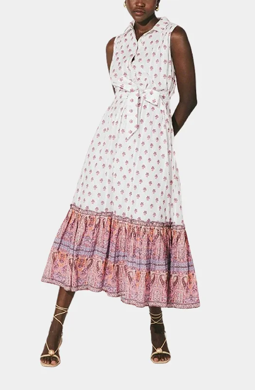 Stylish Statements Nayeli Ankle Dress In Mahal Print