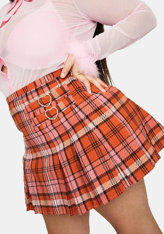 Women's Holiday Clothing Real Everlasting Love Plaid Skirt