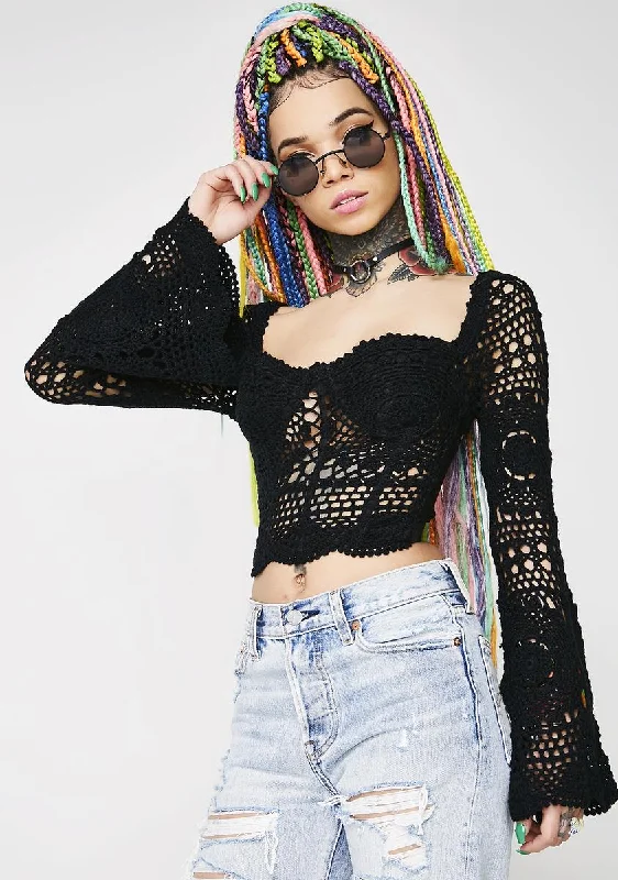 Women's Clothes For The Office Wild Child Crochet Bustier Top