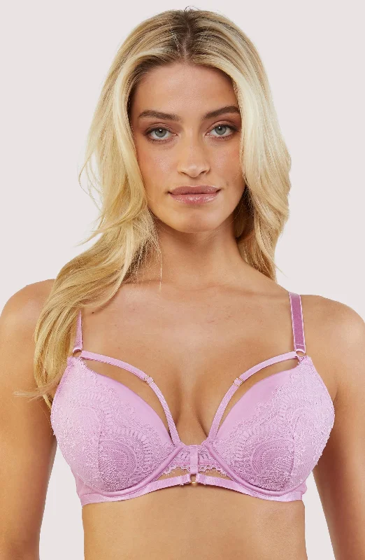 Women's Plus-Size Garments Marlie Pink Lace and Satin Bra