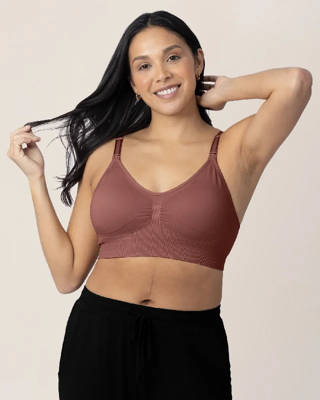 Women's Stylish Outdoor Outfit Simply Sublime® Nursing Bra | Redwood