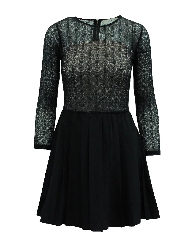 Winter Wardrobe Clearance Sandro Paris Jeanette Lace Dress in Black Polyester