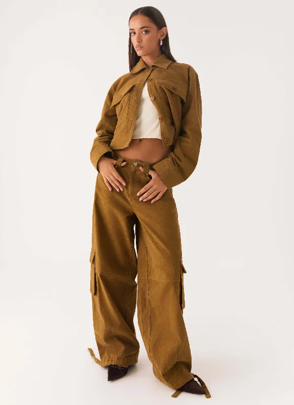 Women's Trendy Activewear Apparel Back In Time Cargo Pant - Brown