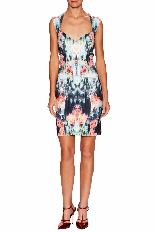 Big Discounts Neoprene Digital Print Dress In Multicolor