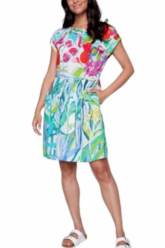 Forward Trendsetter Artist Print Dress In Multicolor