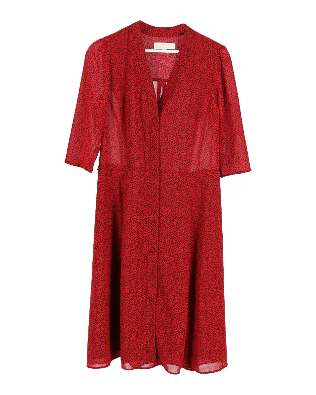 Trendy Boutique Online Michael Michael Kors Heart Print Dress in Red Polyester