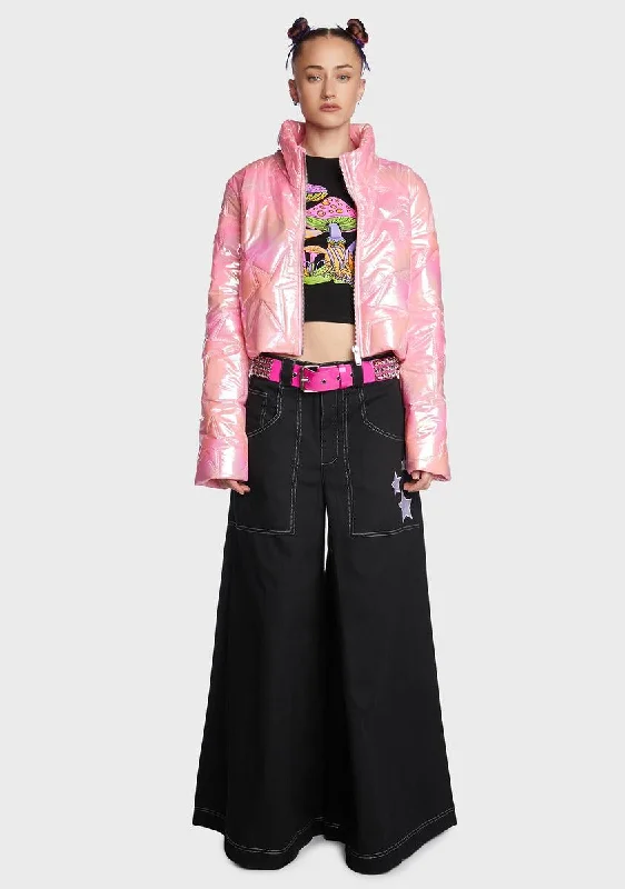 Women's Charming Outfit For Events Galactic Glaze Puffer Jacket