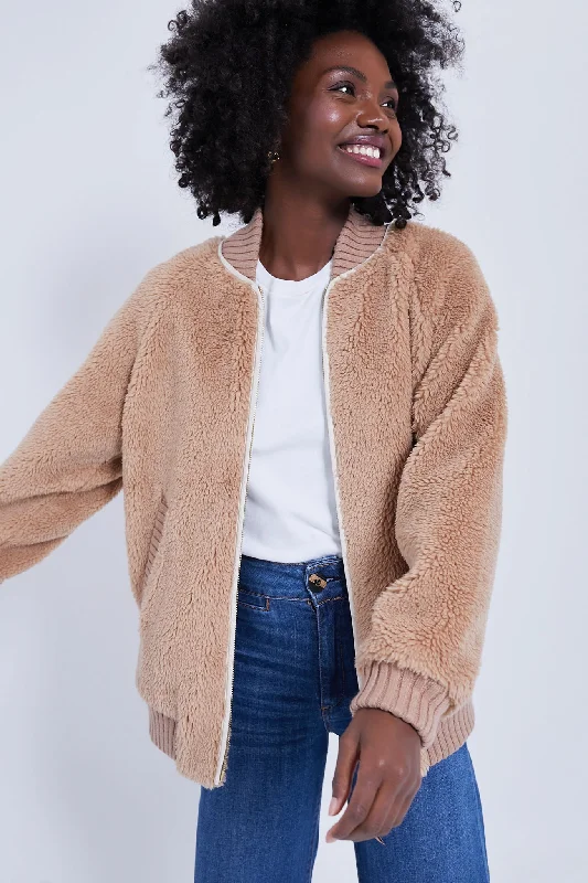 Women's Tops And Clothing Chanterelle Ella Long Line Sherpa Bomber