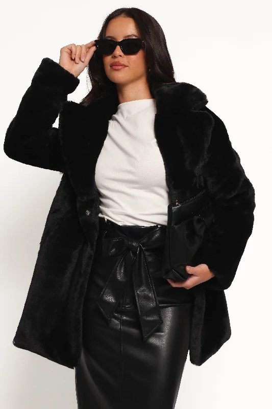 Women's Elegant Clothes Meeka Faux Fur Jacket - Black