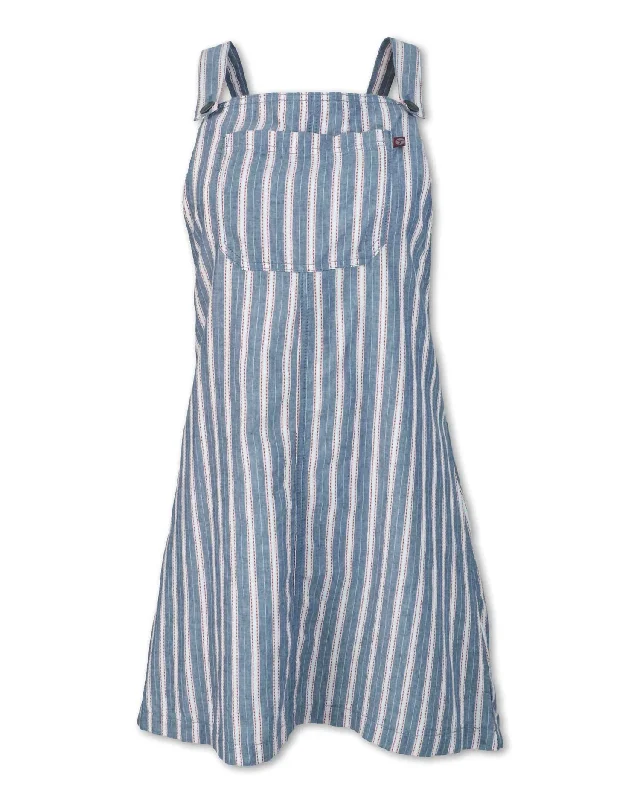 Athleisure Wear Special Offer Women's Striped Overall Dress In Blue