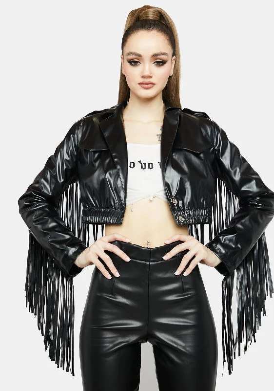 Women's Professional Apparel Victim Of Cool Fringe Moto Jacket