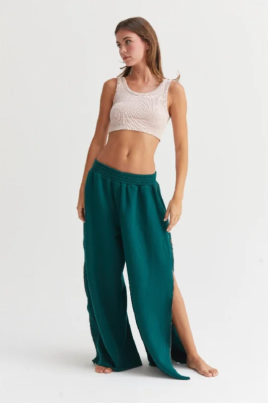 Women's Apparel Hot Girl HYFVE Wide-Leg Side Zipper Sweatpants In Forest Green