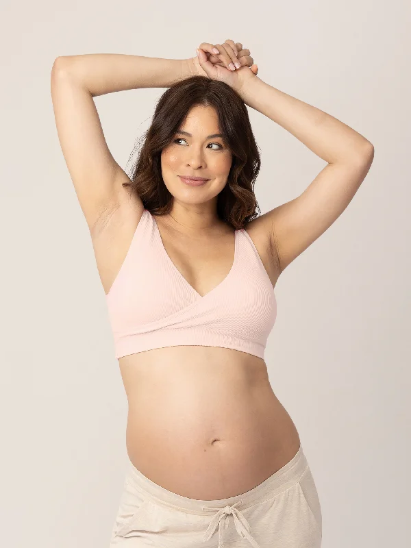 Women's Festive Attire Sublime® Adjustable Crossover Nursing & Lounge Bra | Soft Pink