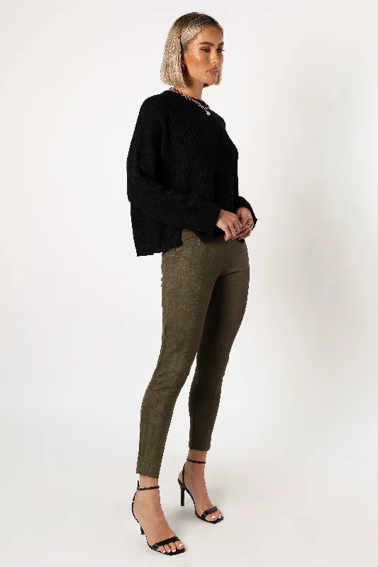 Women's Activewear Apparel Morgan Suede Look Legging - Olive