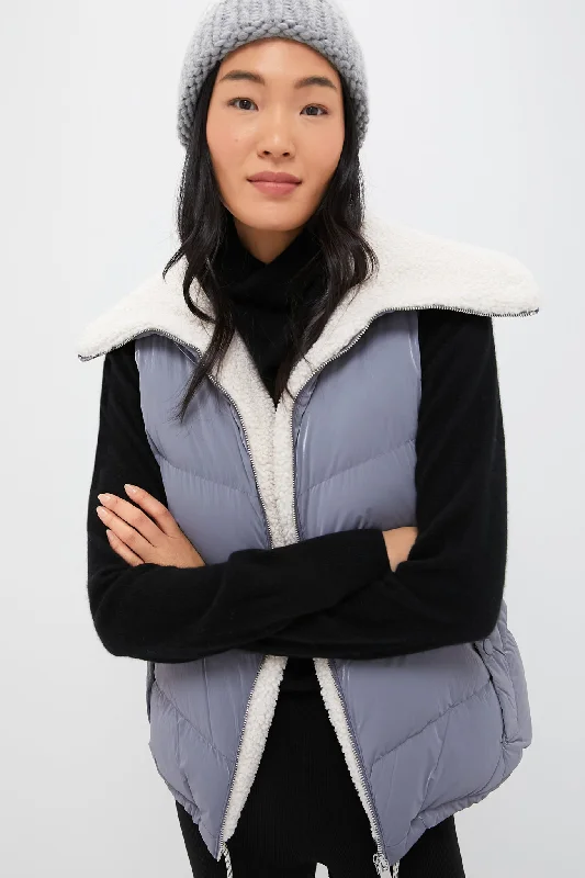 Women's Casual Garments Blue Wind Sherpa-Lined Brock Puffer Gilet