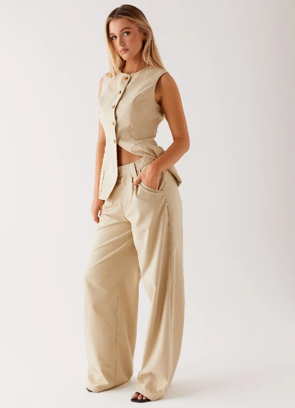 Women's Loungewear Clothes Siena Style Tailored Pants - Beige