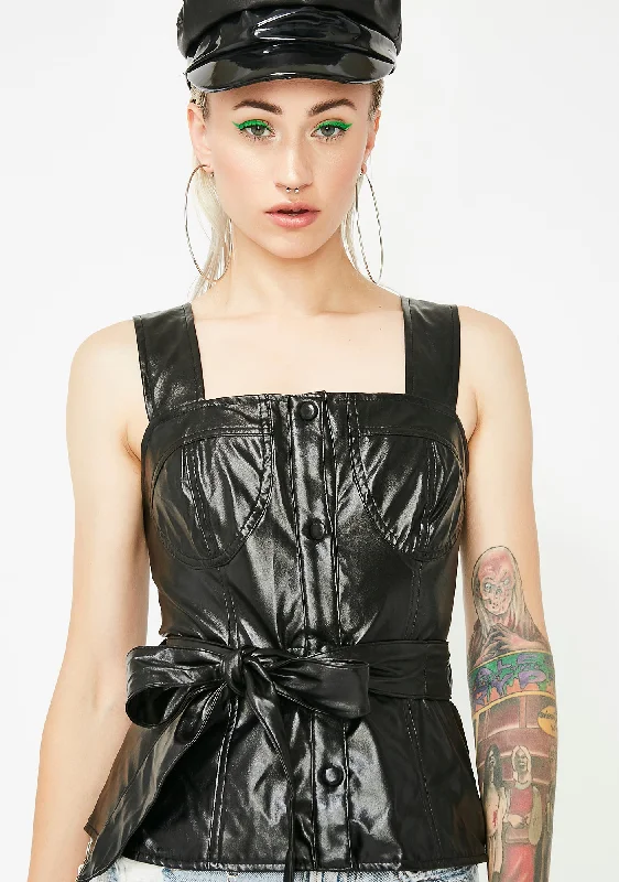 Modern Women's Outfit Wreck It Up Vegan Leather Bustier