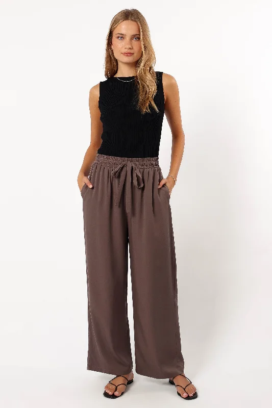 Women's Plus-Size Casual Outfit Teddy Pant - Charcoal