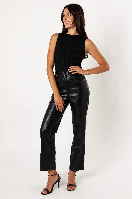 Affordable Women's Clothing Maverick Vegan Leather Pants - Black