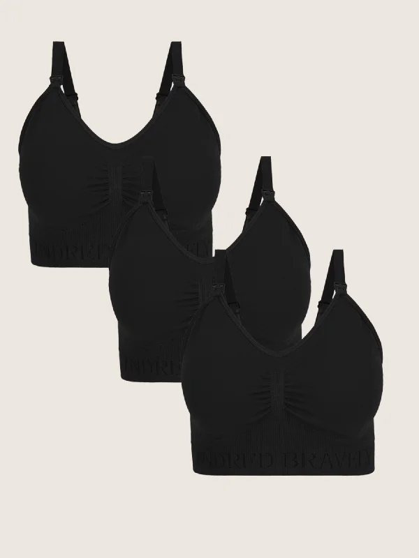 Modern Women's Apparel Wash Wear Spare® Nursing Bra Pack | Black