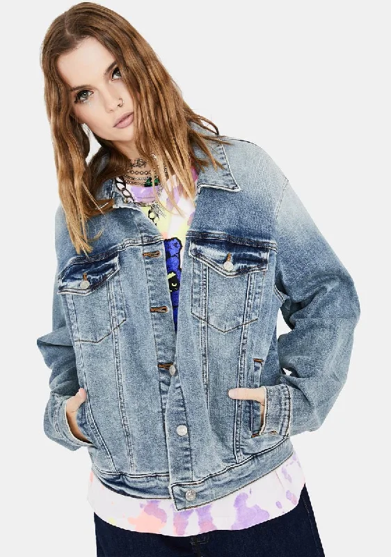 Women's Plus-Size Clothes Ex Boyfriend Denim Jacket