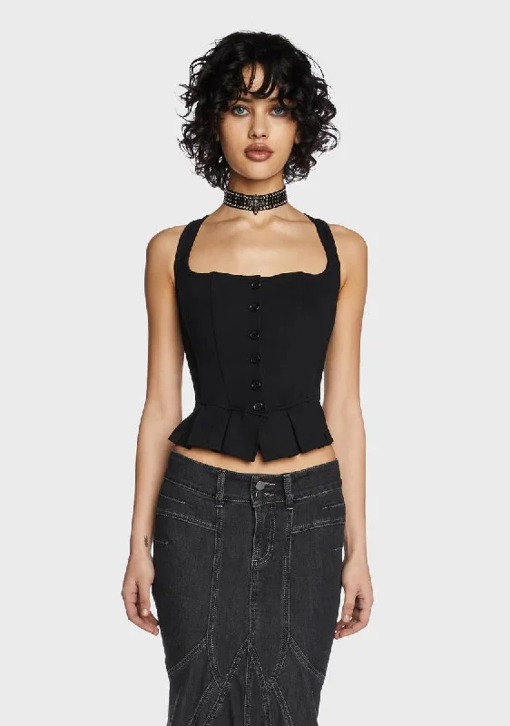 Chic Women's Attire My Wish For You Bustier Top- Black