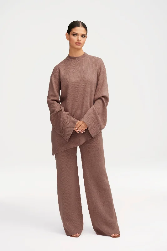 Women's Holiday Apparel Kehlani Wide Leg Knit Pants