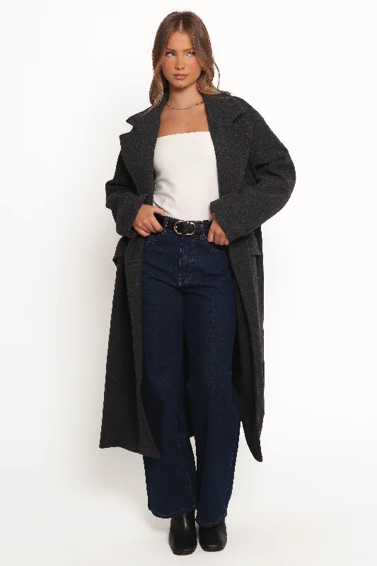 Women's Transitional Attire Brylie Oversized Coat - Charcoal