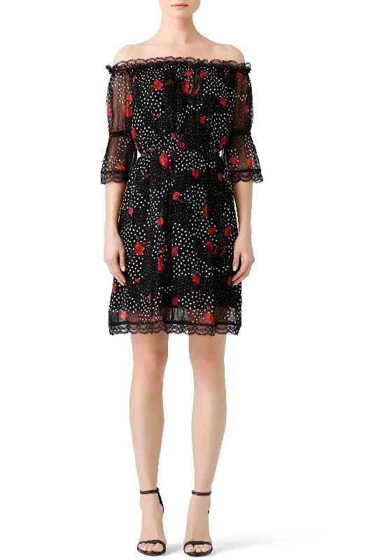 Wardrobe Update Popi Print Dress In Black