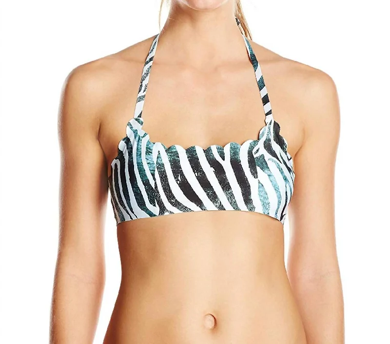 Women's Clothing Women's Dreamy Reversible Seamless Wave Bikini Top Swimsuit In Blue Multi