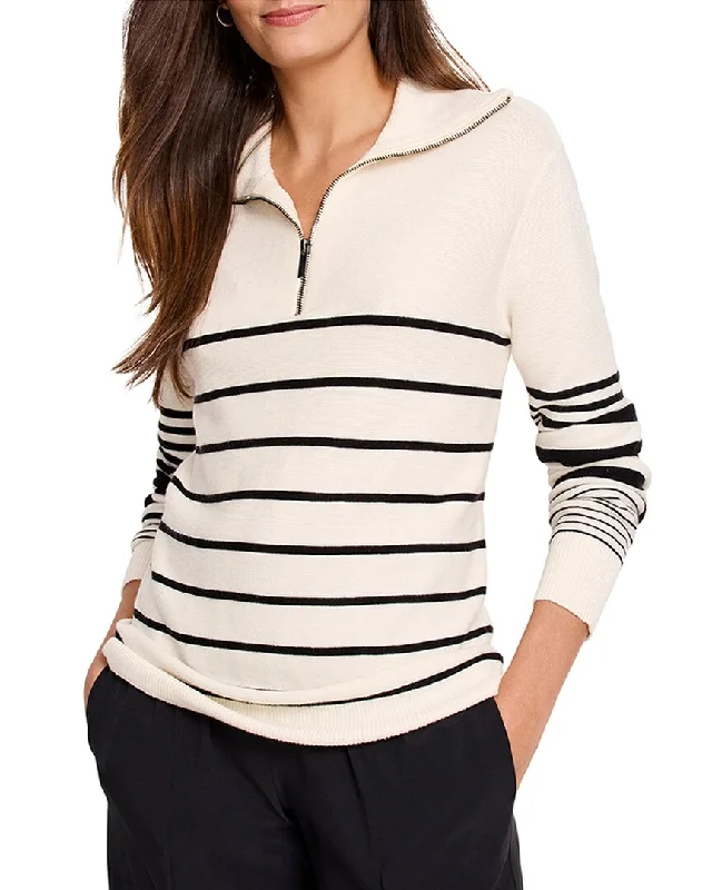 Women's Fashionable Attire For Work NIC+ZOE Easy Stripe Half Zip Sweater