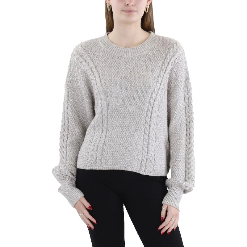 Women's Clothing For Special Occasions Womens Cable Knit Shirt Crewneck Sweater