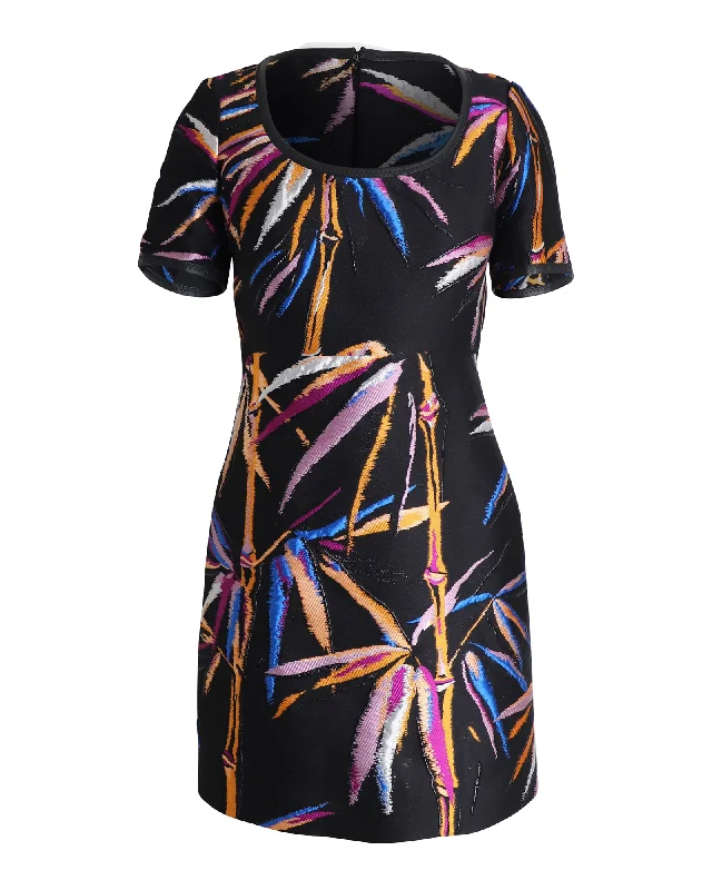 Business Casual Outfits Emilio Pucci Bamboo Print Dress in Black Polyester