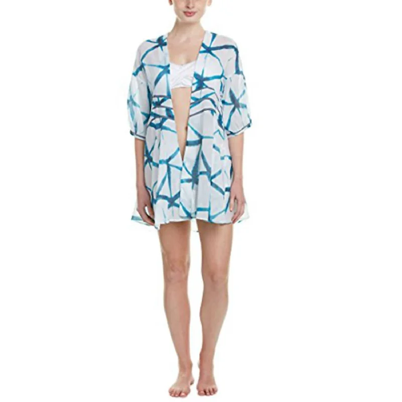 Women's Comfy Loungewear Outfit Women Paper Lanterns Kimono Cover Up In Blue