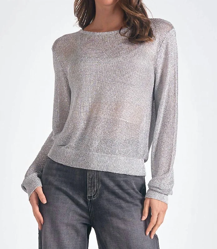 Women's Holiday Apparel Iris Sweater In Silver